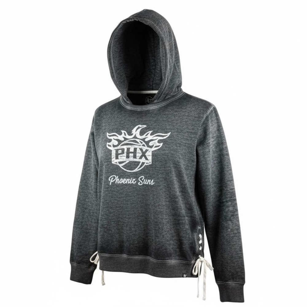 47 Phoenix Suns Hoodie Dark Grey Lace Up Lightweight Logo Sweatshirt Size Medium